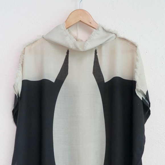 Wool Kaftan Mock Neck Ceremonial Goddess Dress - Picture 3 of 4